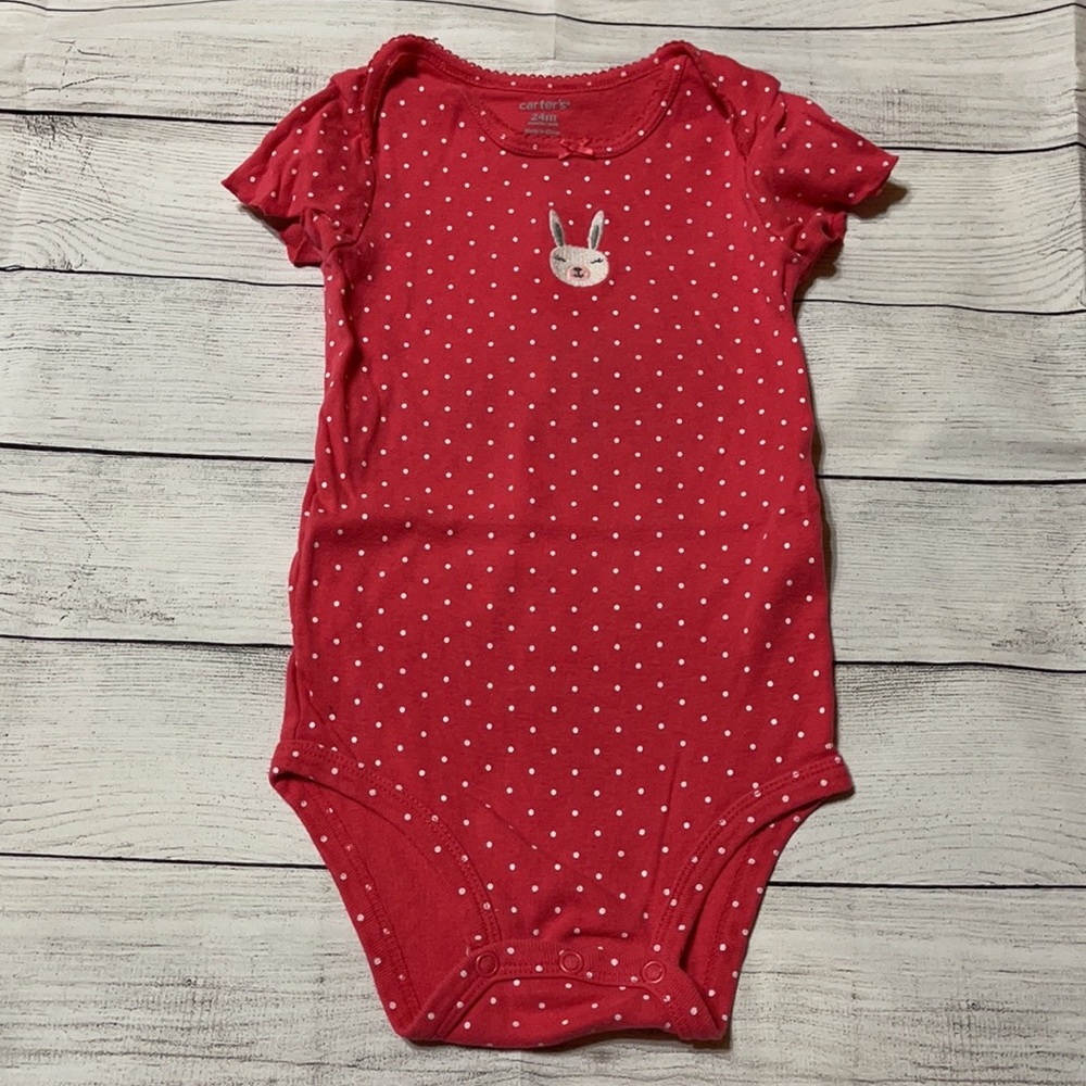 Carter’s Pink Bunny Short Sleeve Bodysuit size 24M